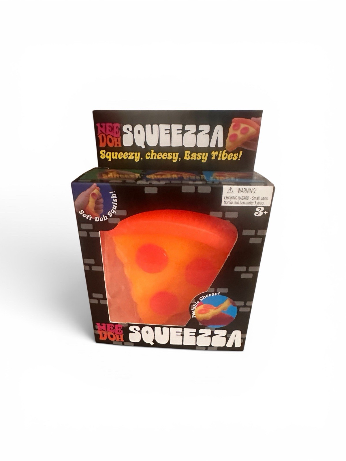 NeeDoh SQUEEZA PIZZA Orange Crust Rare Viral TikTok Fidget Toy Schylling HTF NEW