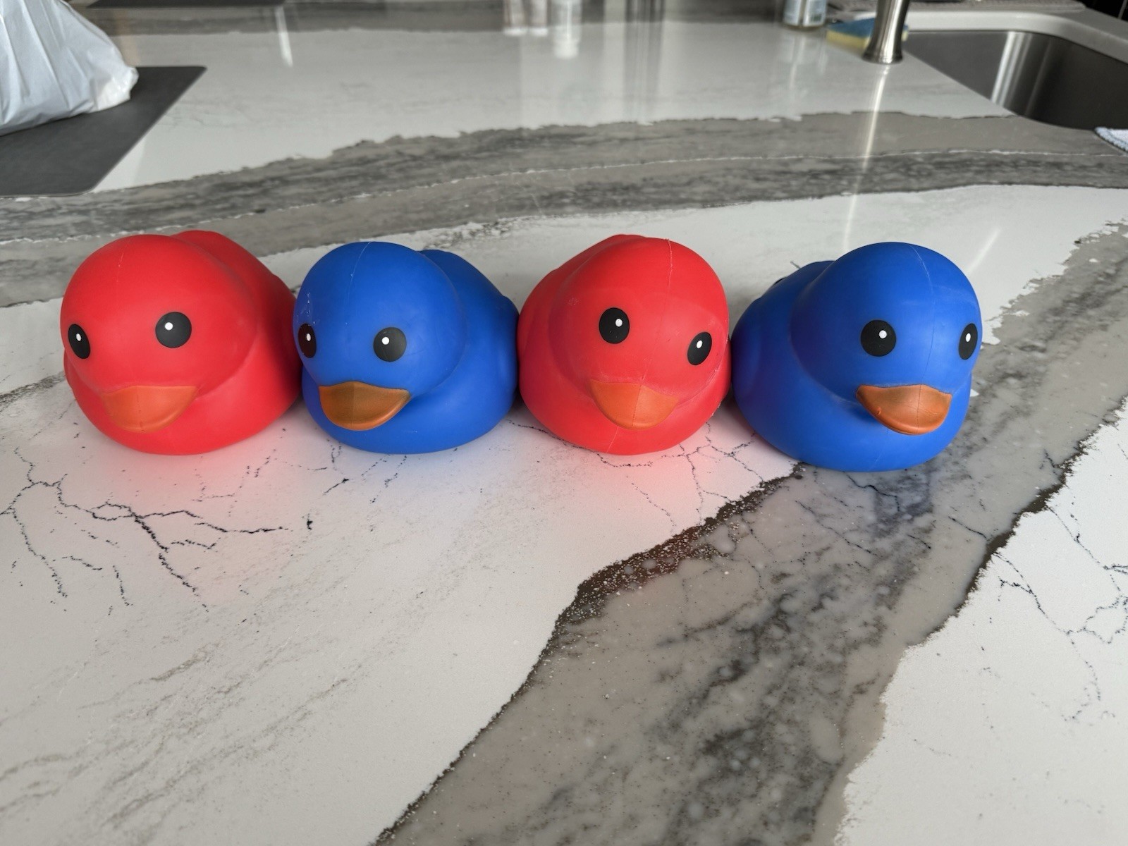 Red and Blue Sunny Days Duck SET OF 4 – Squishy 4th July Special Release!