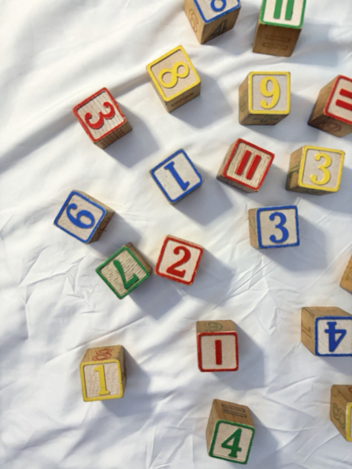 Vintage Wooden Educational Number Alphabet Symbol Blocks Set Of 29￼