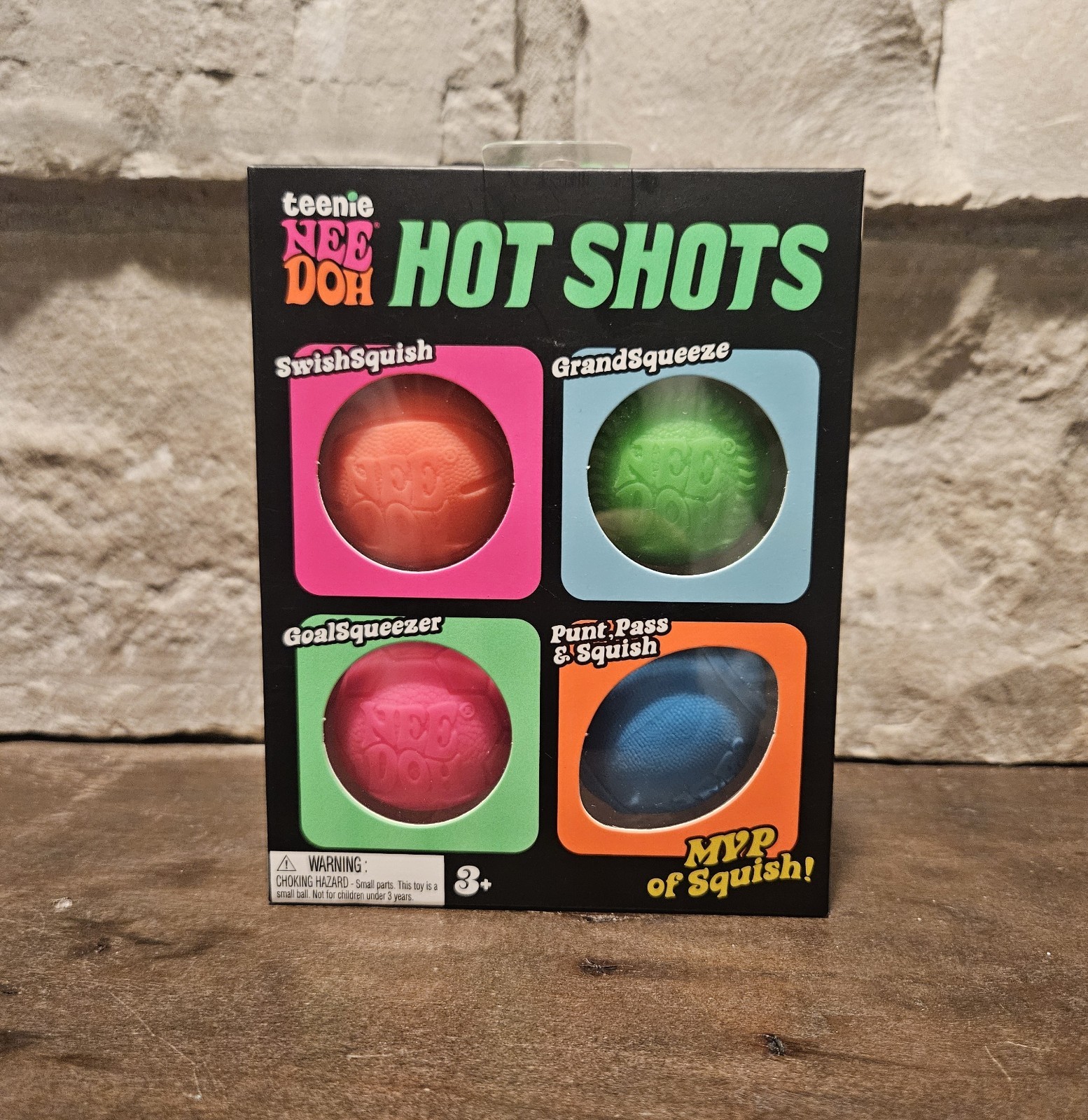 Teenie Nee Doh Hot Shots Stress Balls 4 Pack Squishy Toys NEW