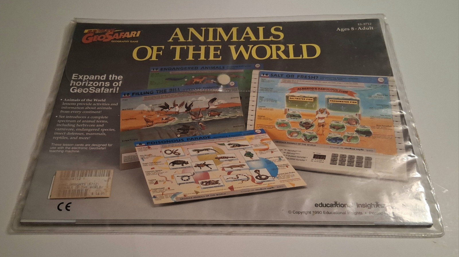 Vintage GeoSafari Animals of the World Learning Game Homeschool 9 Cards