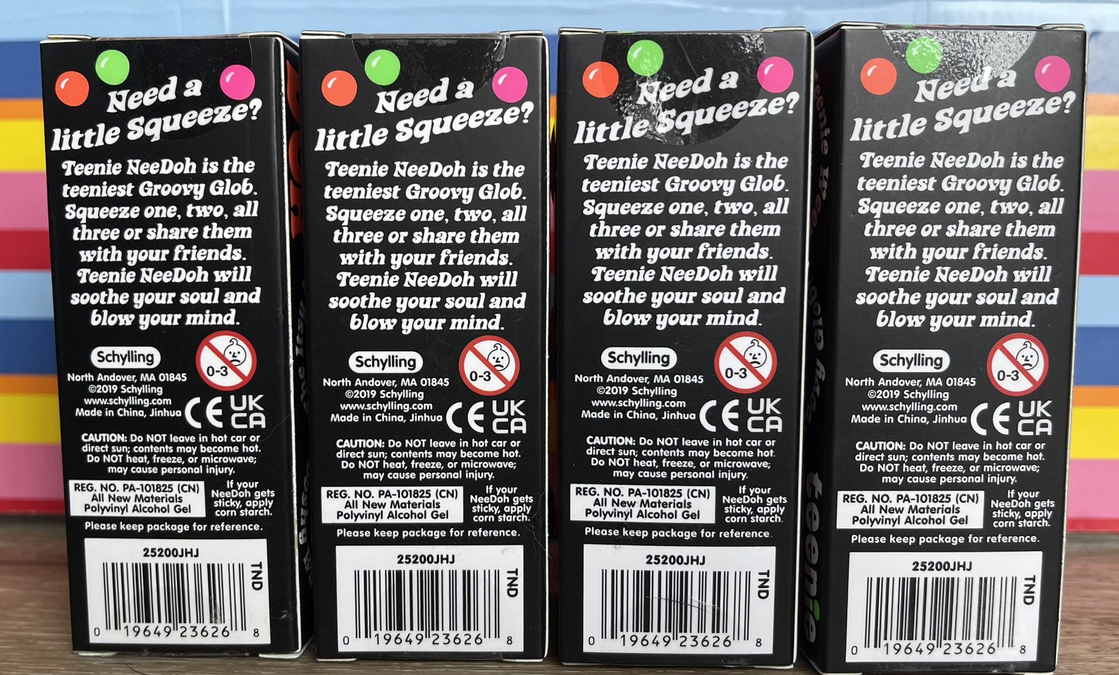 Schylling Teenie NeeDoh Groovy Glob 3-Pack ALL VARIATIONS BUNDLE 100% Authentic