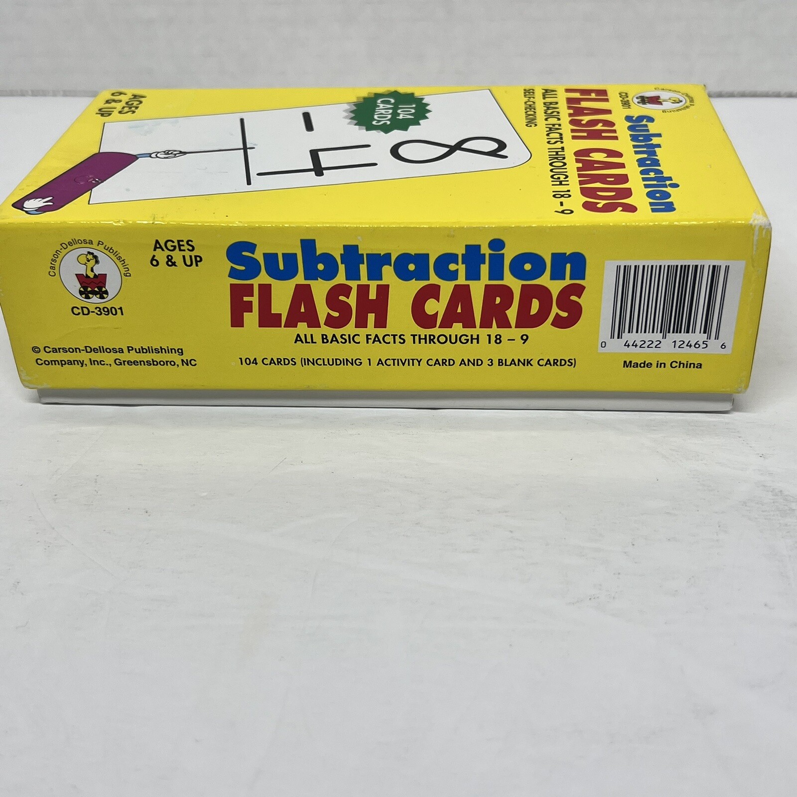 Subtraction Flash Cards By Carson-Dellosa Publishing Ages 6 & Up/Through 18-9