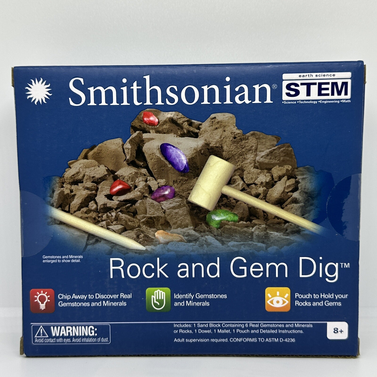 Smithsonian Rock & Gem Dig STEM Kids Activity Kit Science Geology Discovery FUN