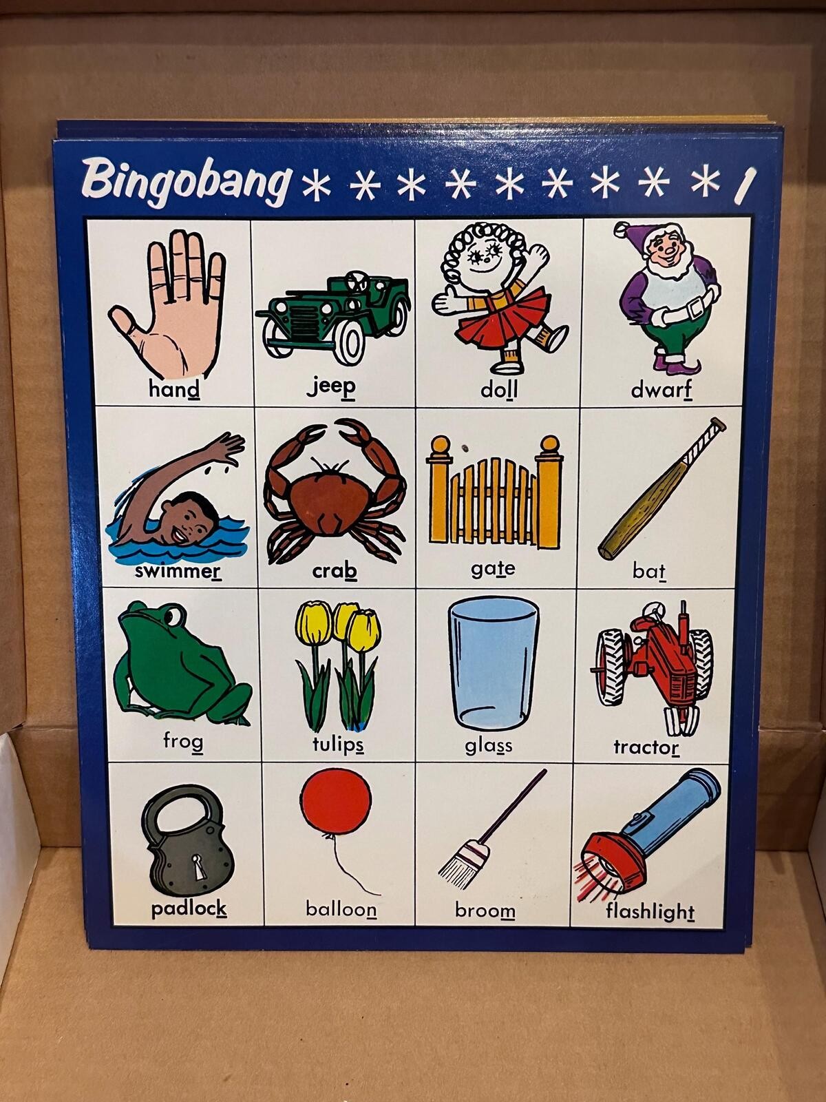 Vintage 1968 Bingobang Phonics Game Kit