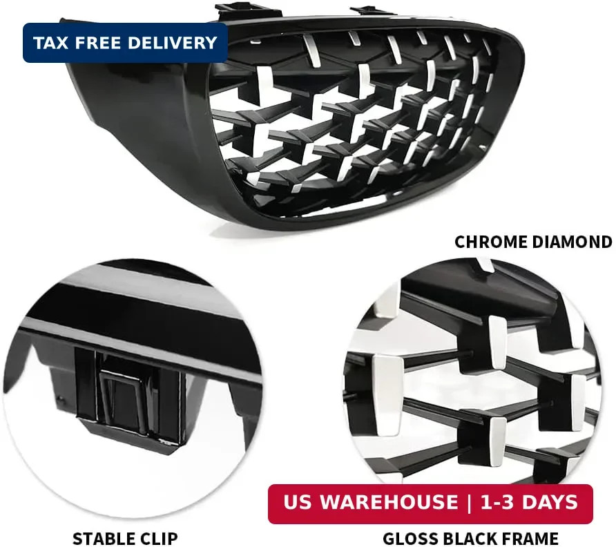 Chrome Diamond Kidney Grill for BMW 4 Series F32 F33 F36 (2014-2019) F82 F83 M3