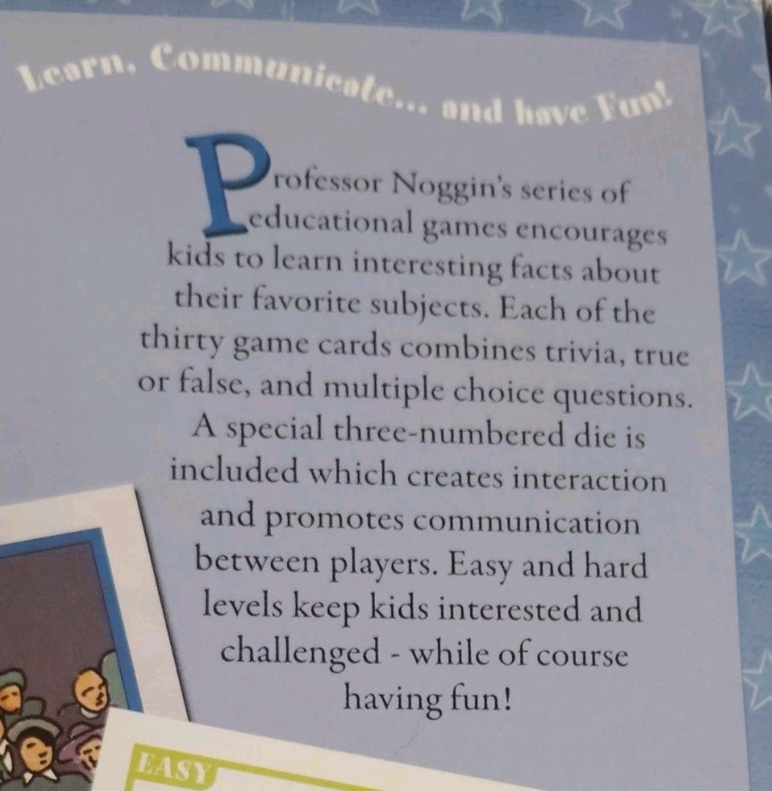 Professor Noggin’s Presidents of the United States Card Game ages 7+ 2-8 players