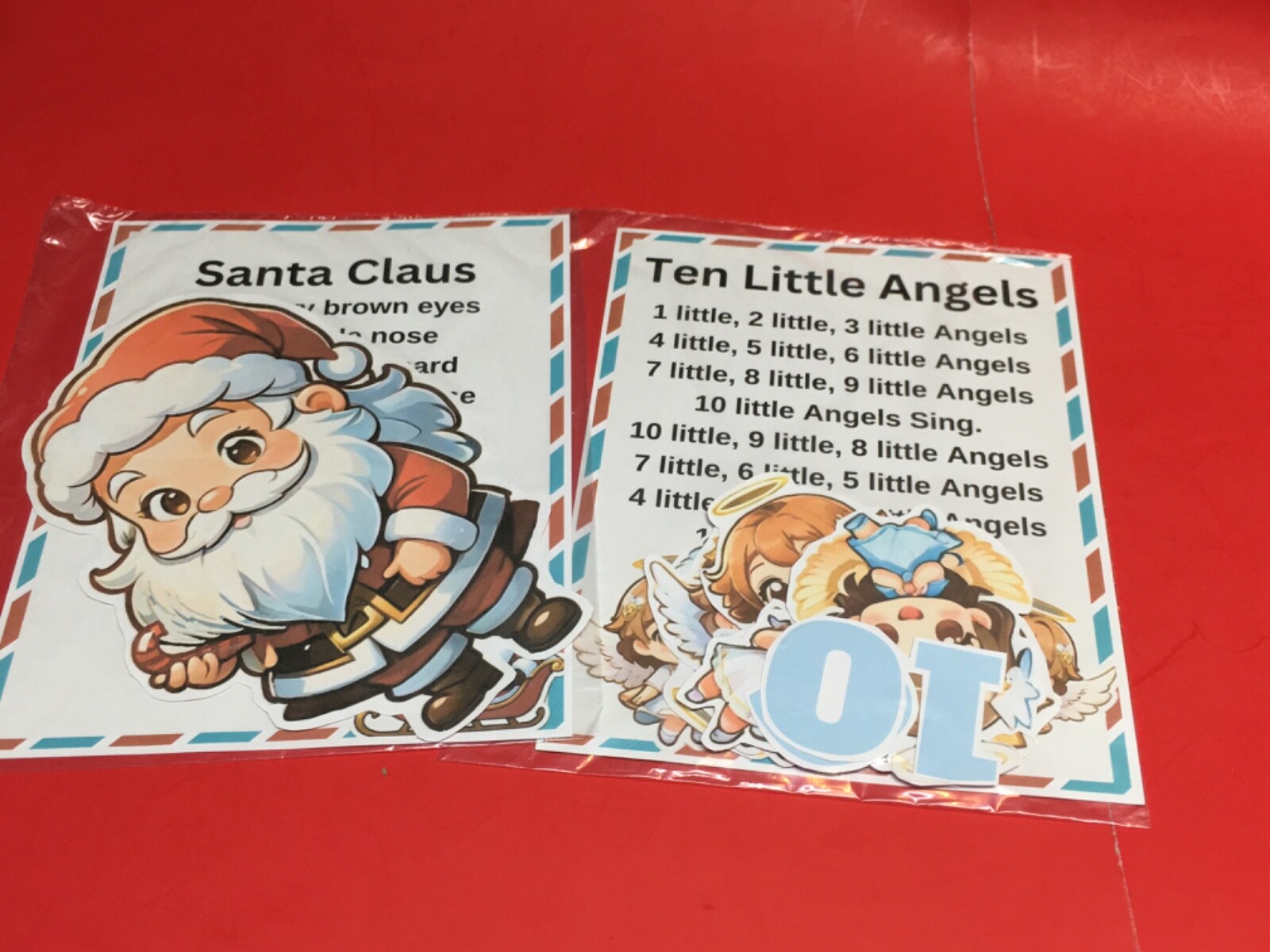 CHRISTMAS BUNDLE – 10 sets FLANNEL BOARD LAMINATED CARDSTOCK stories & pieces