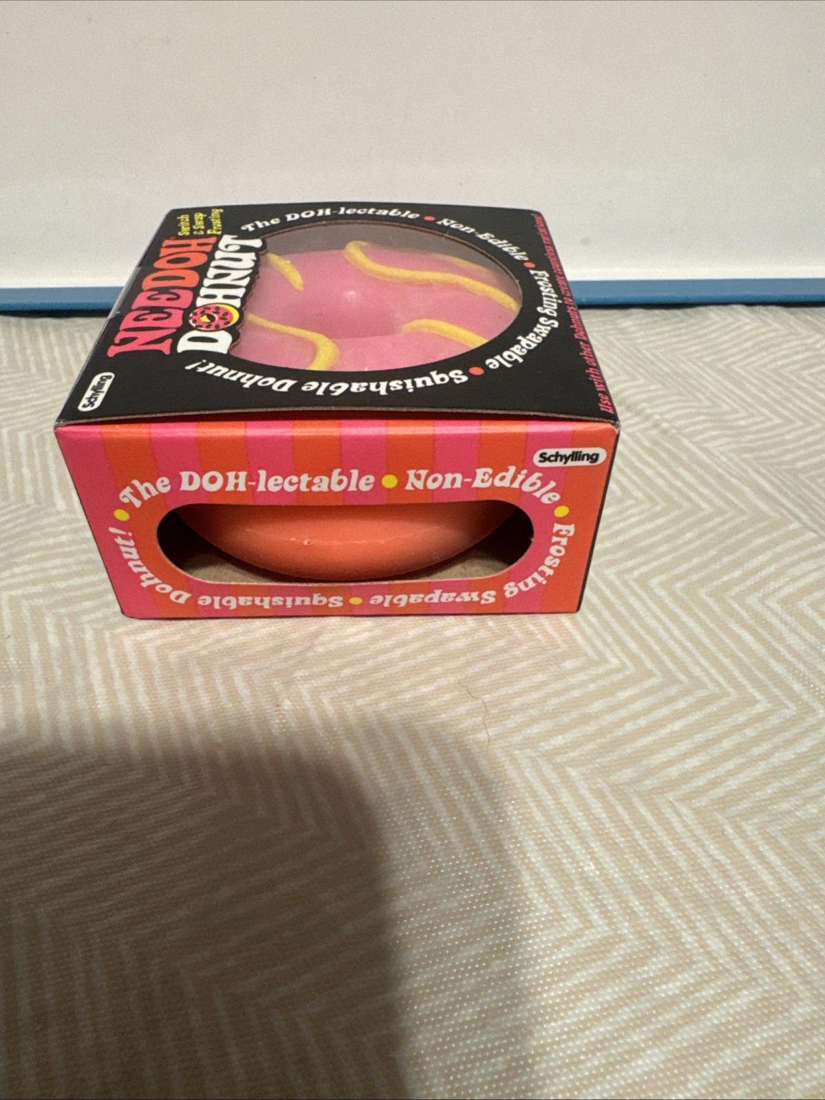 Schylling Needoh Dohnut Pink W/ Yellow Swirl Icing Sensory/Stress Ball