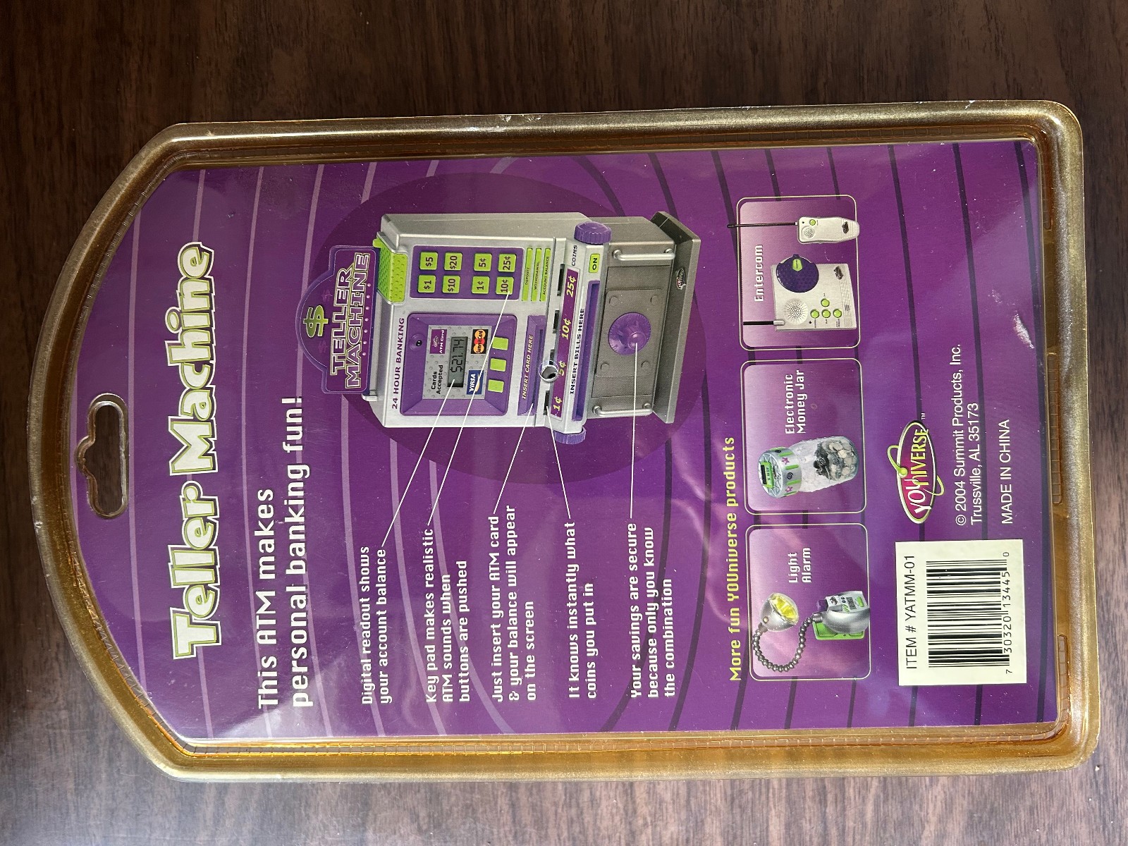 Vintage 2004 YOUNIVERSE Money ATM Machine SAVINGS BANK SUMMIT Products