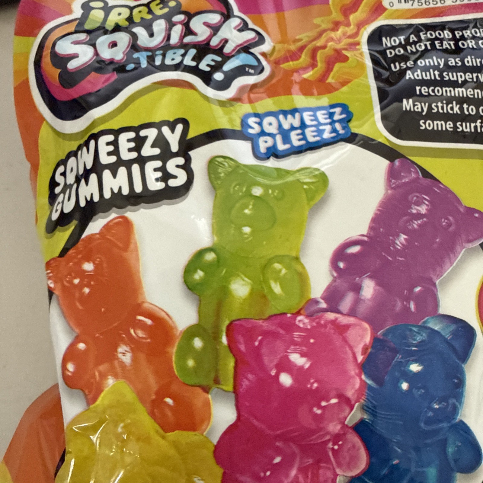NEW 12pc sqweezy squishy sensory fidget gummy bear toys pencil topper NOT CANDY