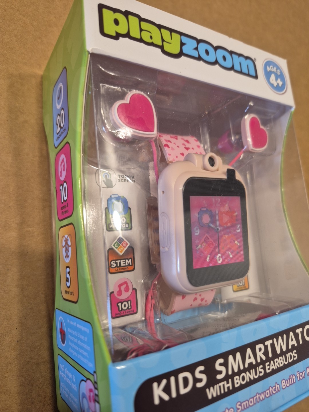 PlayZoom Kids Girls Pink Smartwatch Ages 4+ 25 Games 10 Audiobooks New