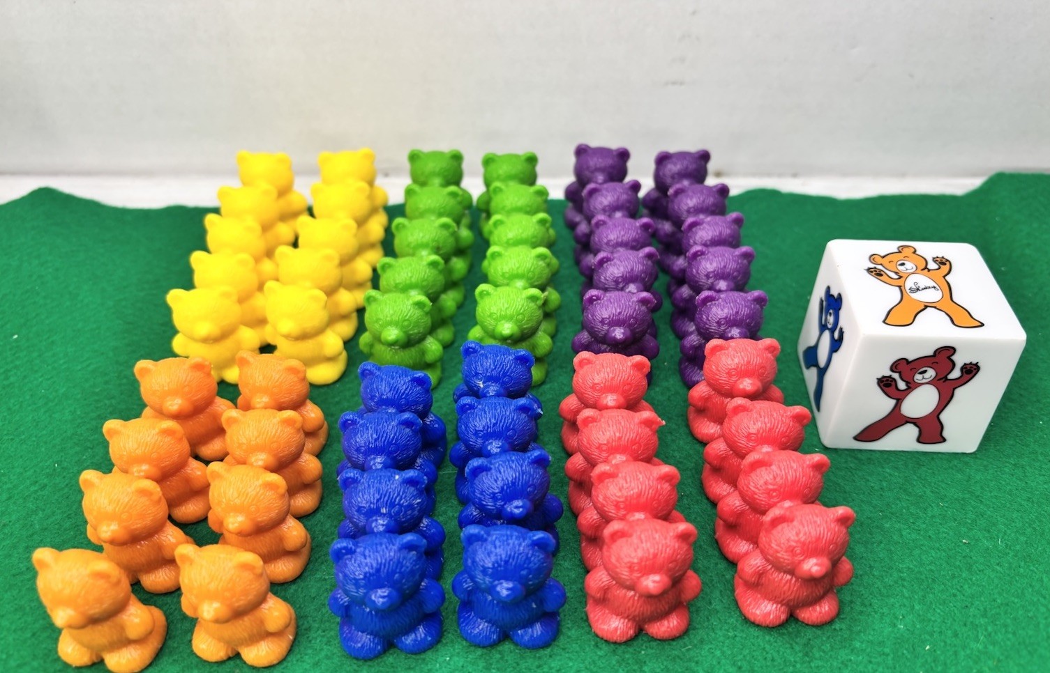 Educational Counting/Colors TEDDY BEAR Plastic, 55 Pieces…Primary colors!!