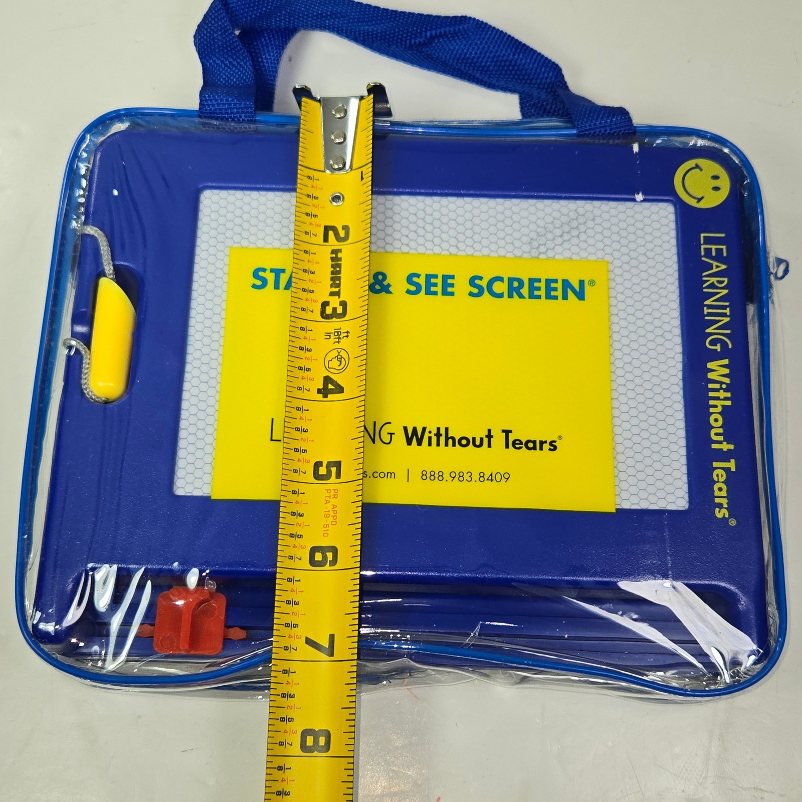 Learning Without Tears Stamp & See Screen Magnetic Writing Toy Blue Case NEW