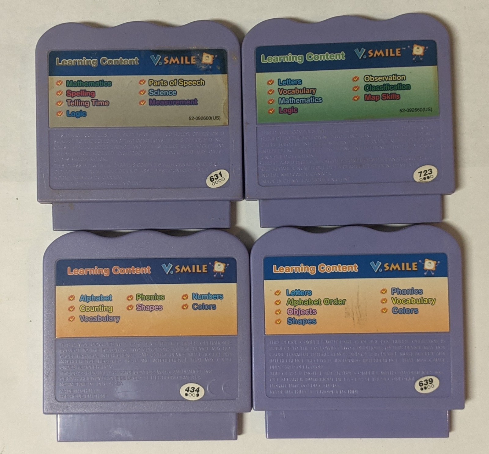 VTech V.Smile Lot of 4 – Shrek Cars Winnie the Pooh Alphabet – DOcx13