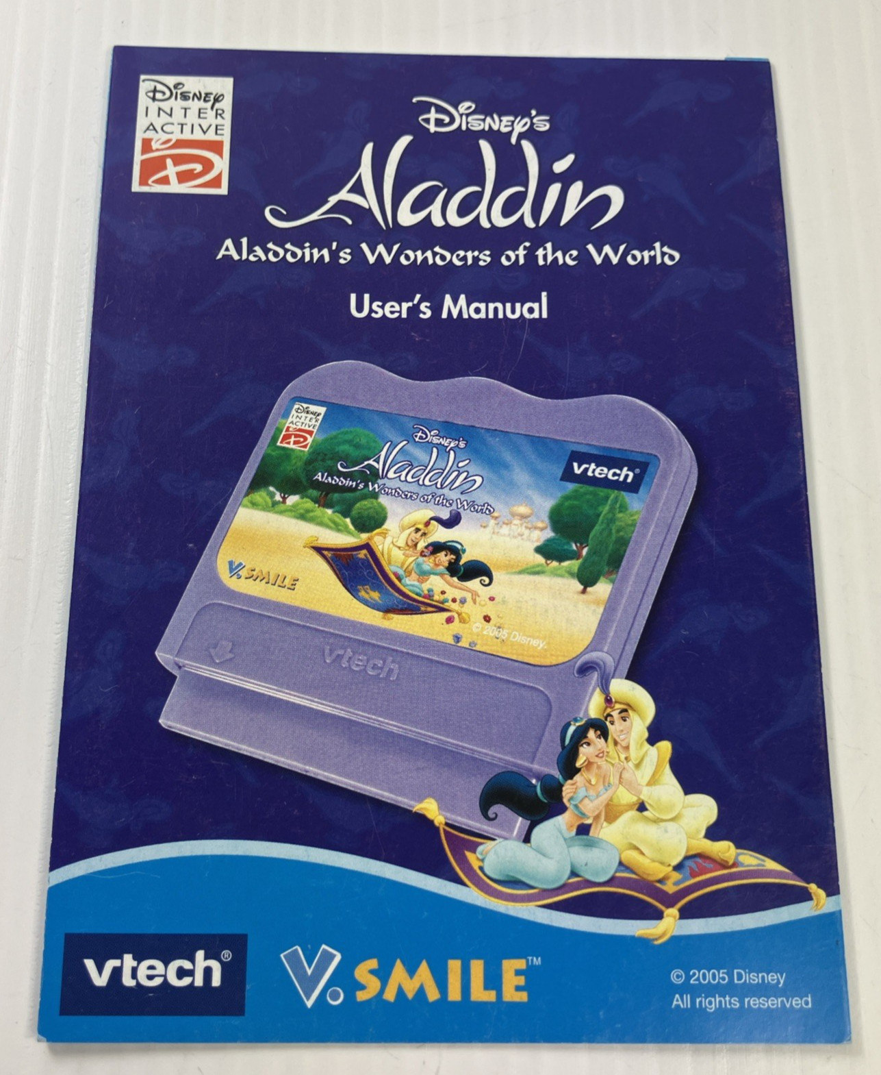 Vtech V.Smile ALADDIN’S WONDERS OF THE WORLD Game Cartridge & Manual – TESTED