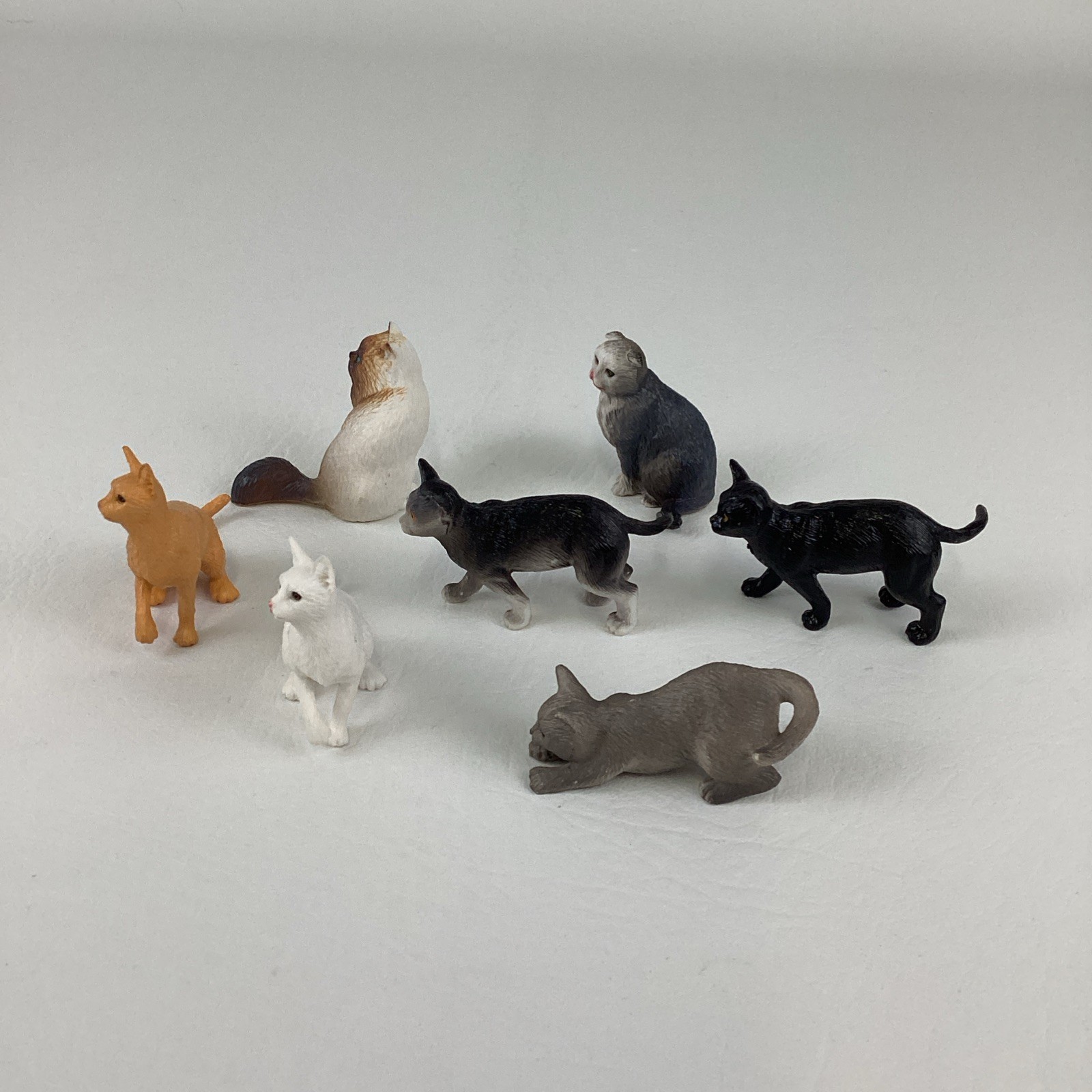 Vintage New Ray Kitty Cat Playset Miniature Animal Figures Fence Pet Carrier Lot