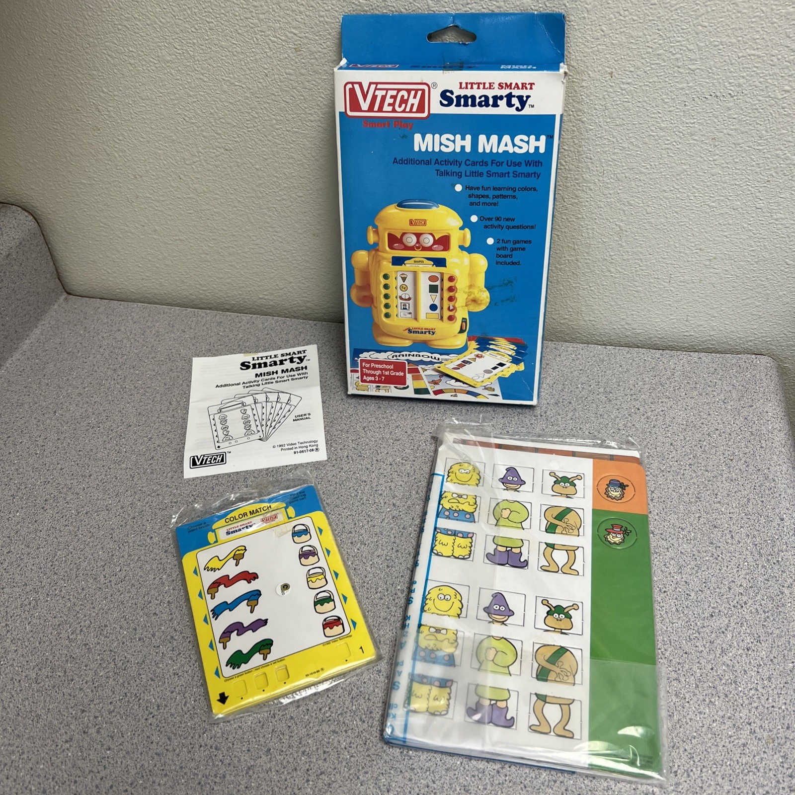 Vintage 90s Vtech Electronic Talking Little Smart Smarty Robot Activity Cards