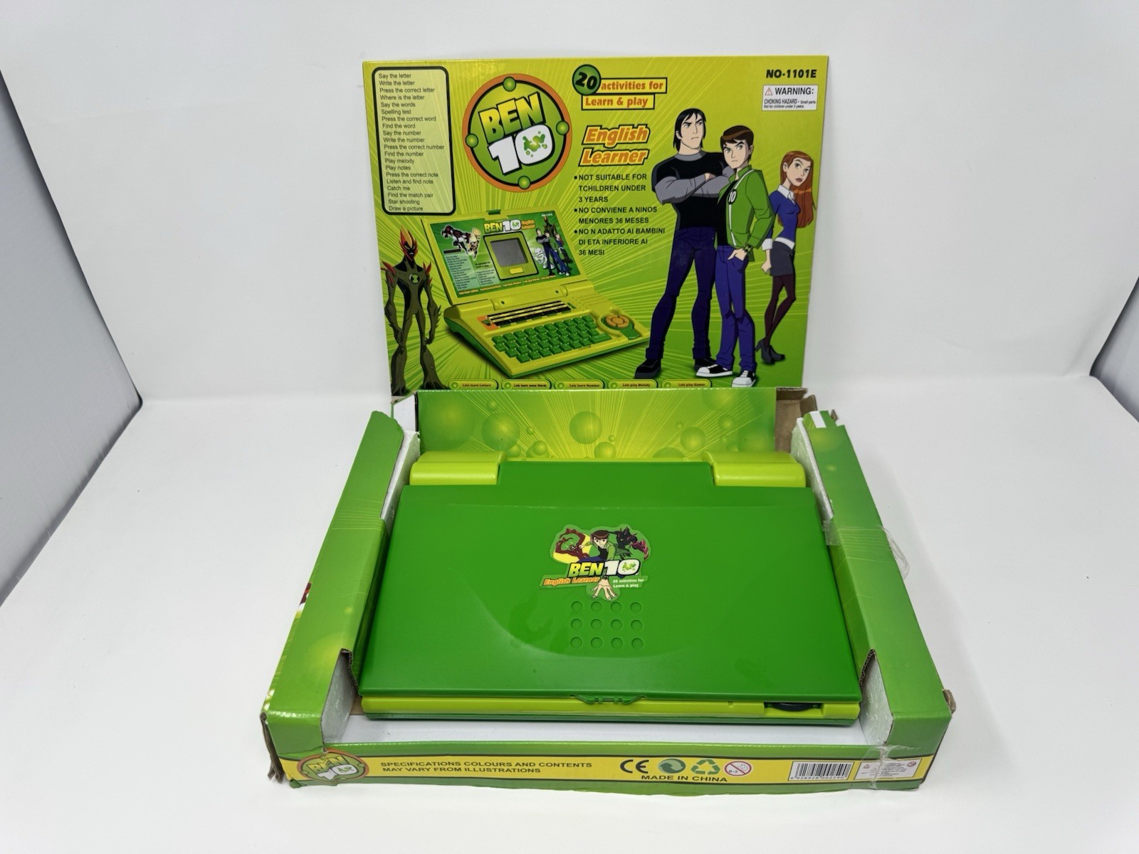 Ben 10 English Learner Toy Laptop NO-1101E Electronic Learning Computer New