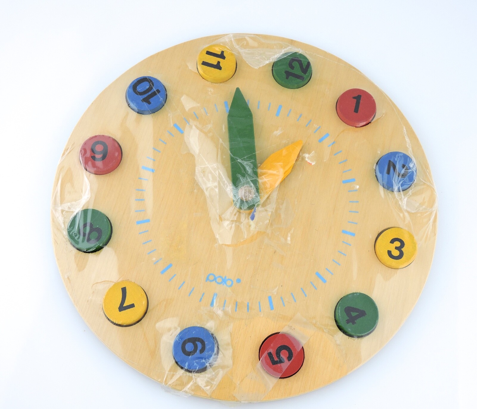 Learning Clock Wooden Puzzle Round 12 Pieces Puzzle Time Number Kids Toddler