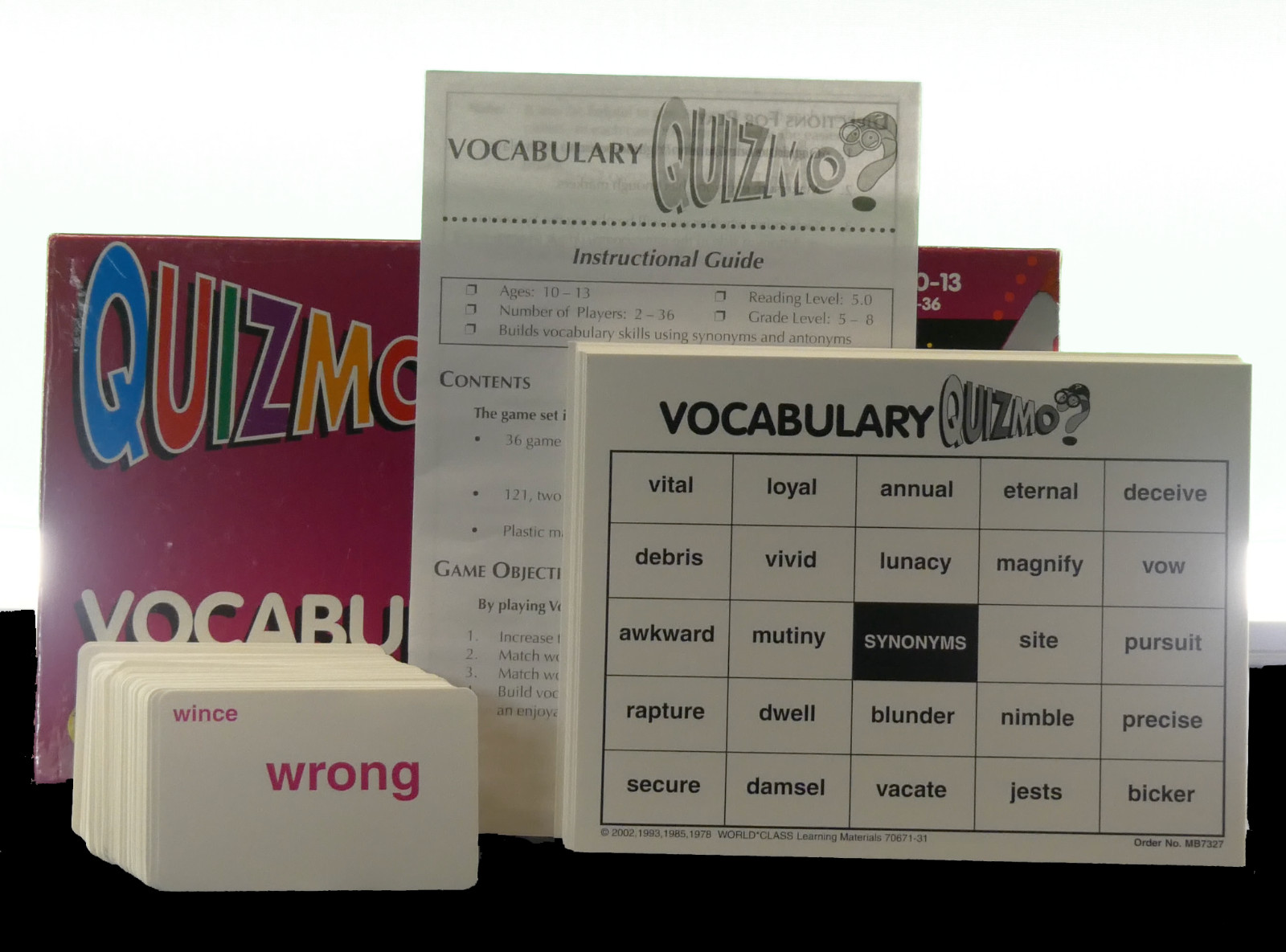 Quizmo Sight Words Bingo Game – Educational (Missing Bingo Card Plastic Markers)
