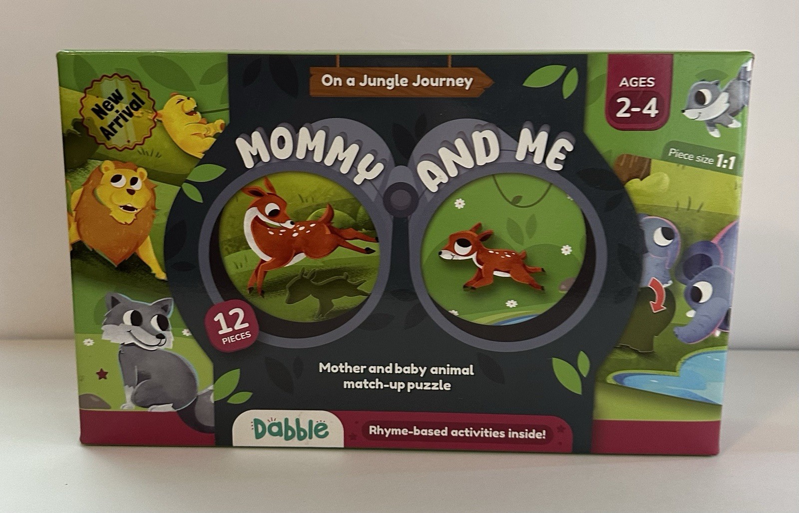 Dabble Mommy and Me Animal Match Up Puzzle Ages 2-4 12 Piece Educational NIP