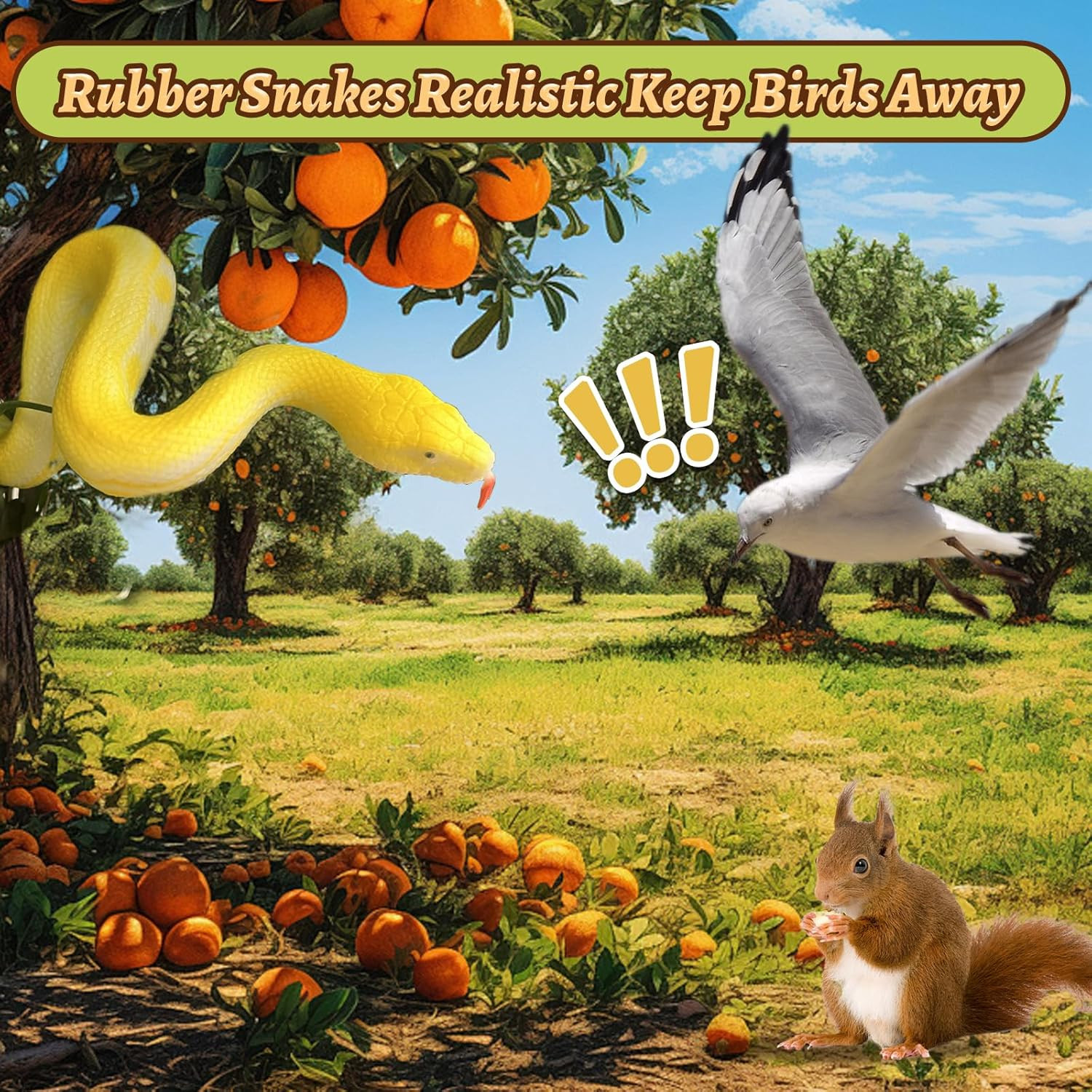 Realistic Fake Snakes Toy Soft Rubber Snakes to Keep Birds Away – Python Snake T