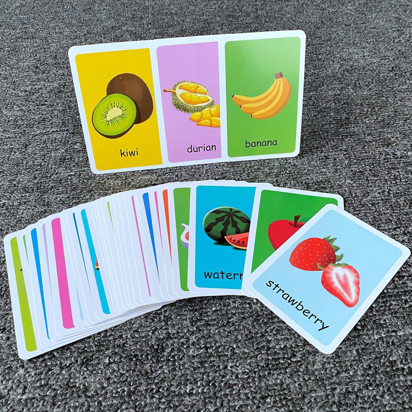 Flash Cards for Toddlers, Educational Learning Set of 144, Body Animal Food F…
