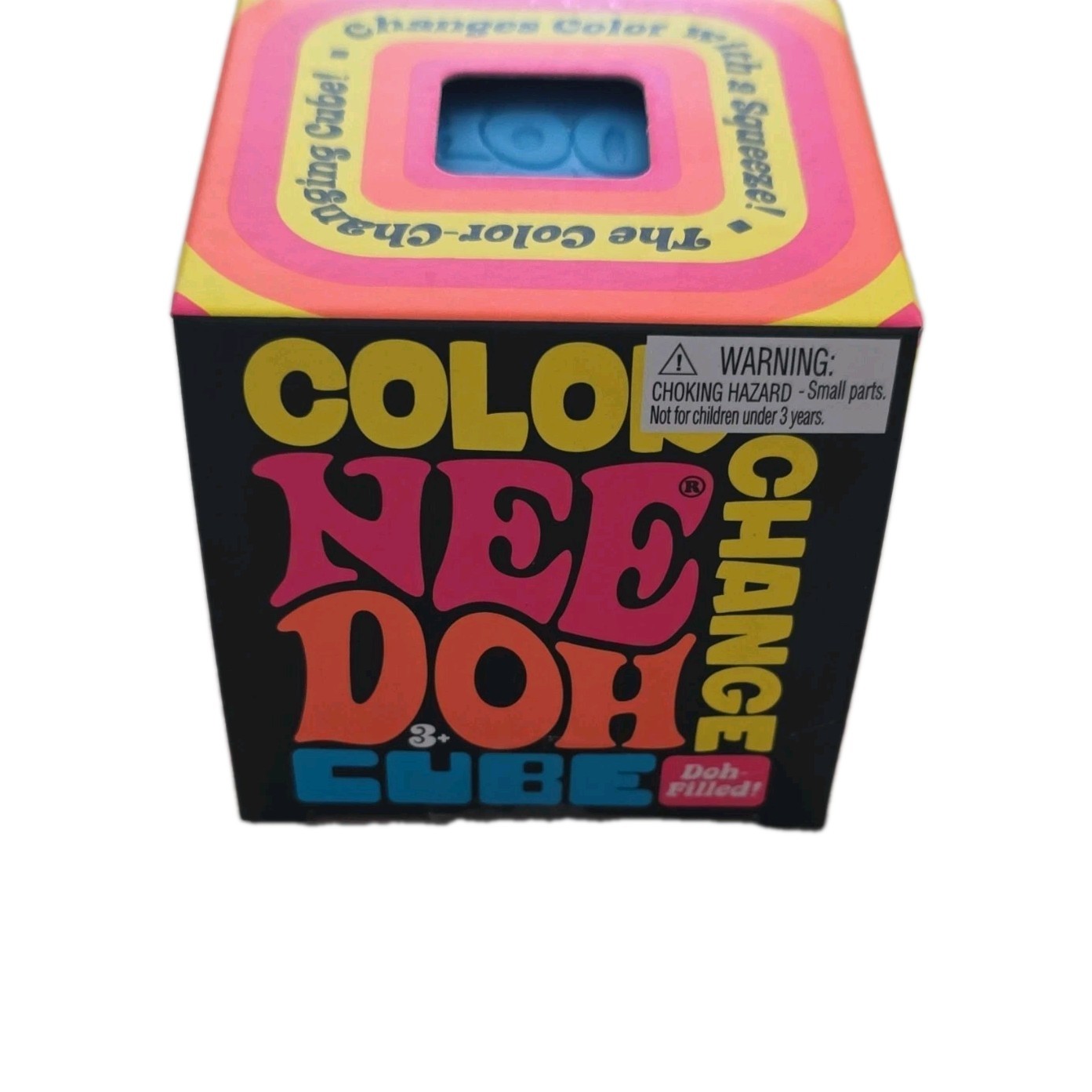 NeeDoh Color-Changing Cube Doh-Filled Squeeze Toy, Blue, Ages 4-17+