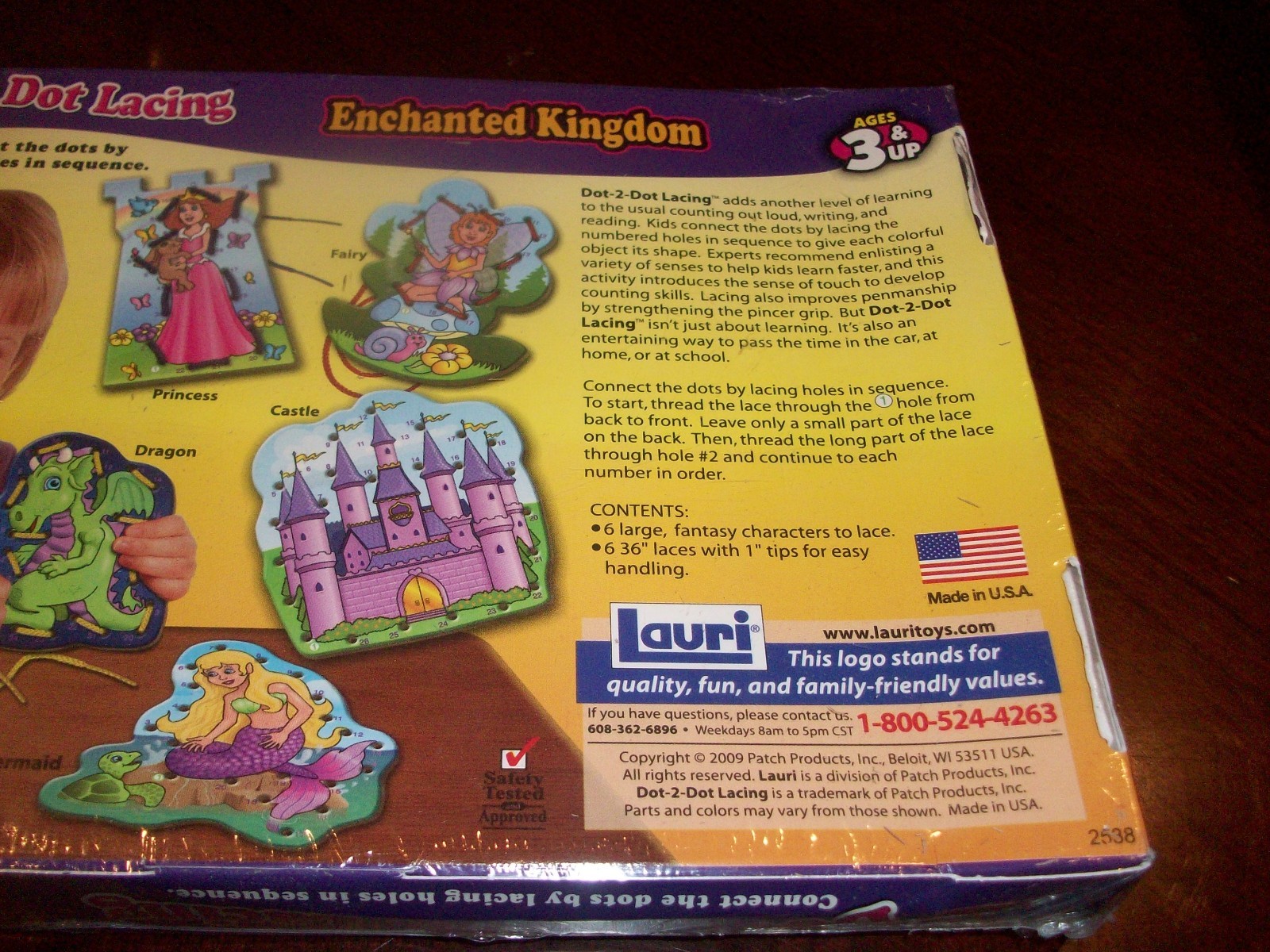 Lauri Toys Dot 2 Dot Lacing Enchanted Kingdom Kids Ages 3 & UP NEW