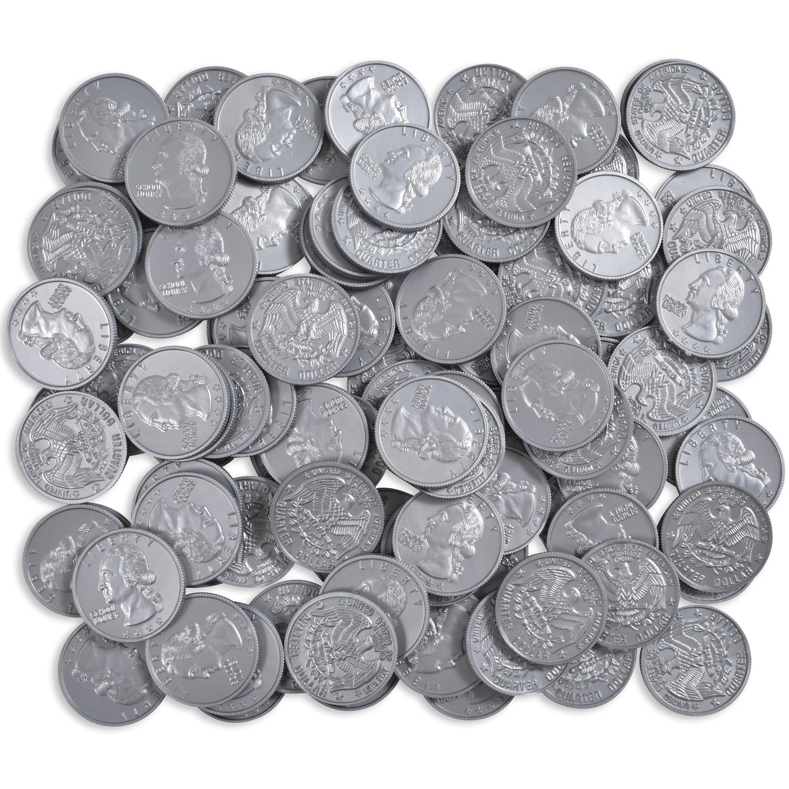 100 Realistic Plastic Play Quarters Teaching Money Math For Kids Fun Role Play