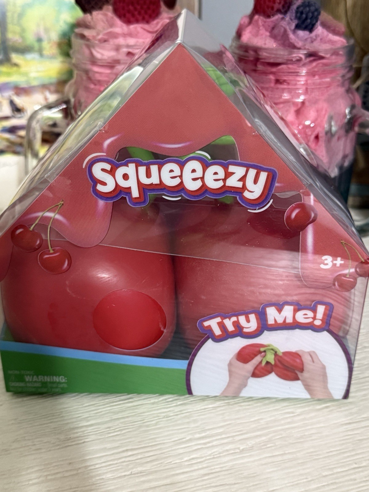 NEW Squishy Sunny Days Toymendous Red Cherries 5.5 Inch Squeezy Cherry Viral