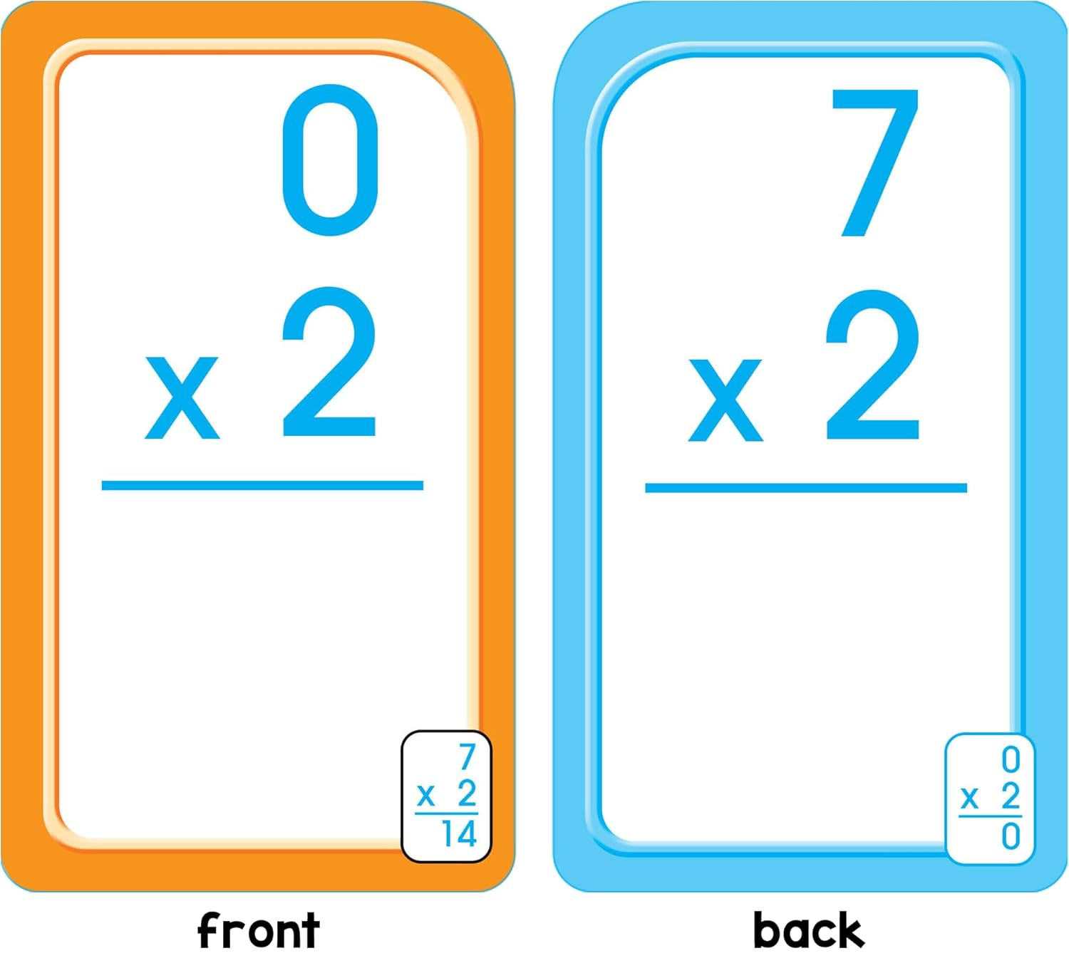 Multiplication 0-12 Flash Cards 56 Count for 3rd and 4th Grade Math Ages 8+
