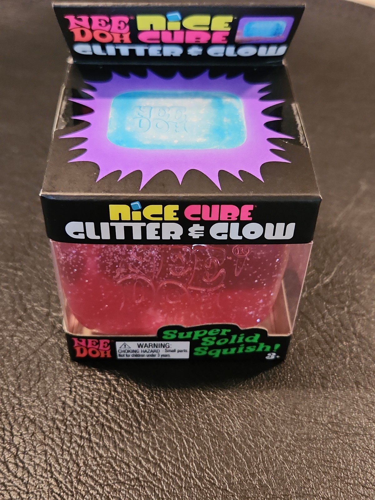 NeeDoh Pink Nice Cube Glitter and Glow Nee Doh Squishy New Never Opened Sealed
