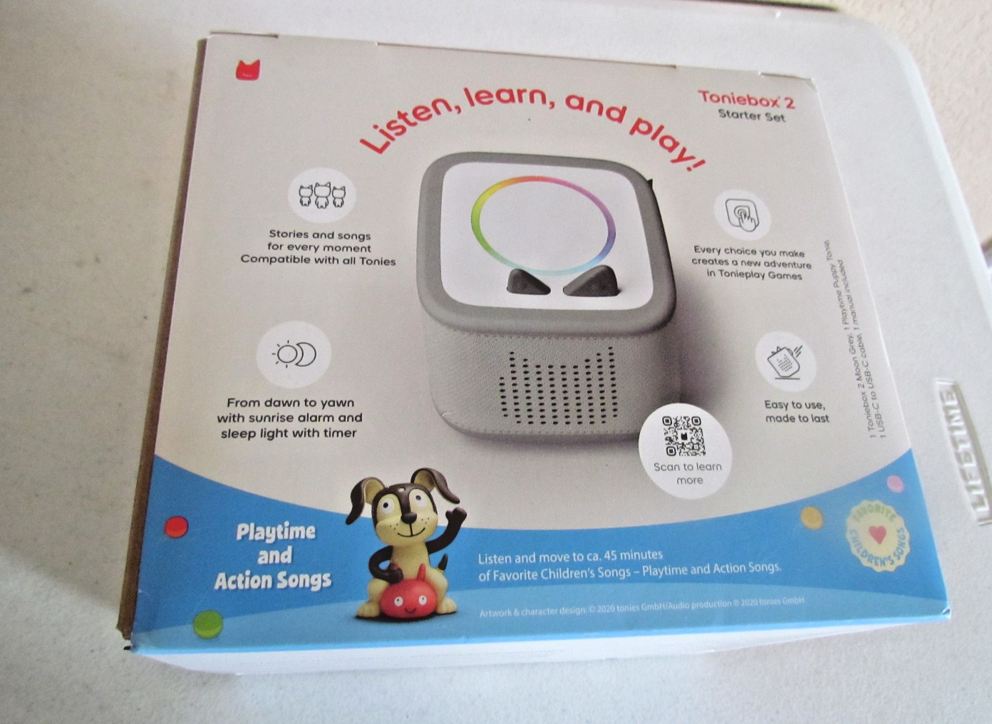 Tonies Toniebox 2 Starter Set Gray Kids Audio Player Storytime Speaker