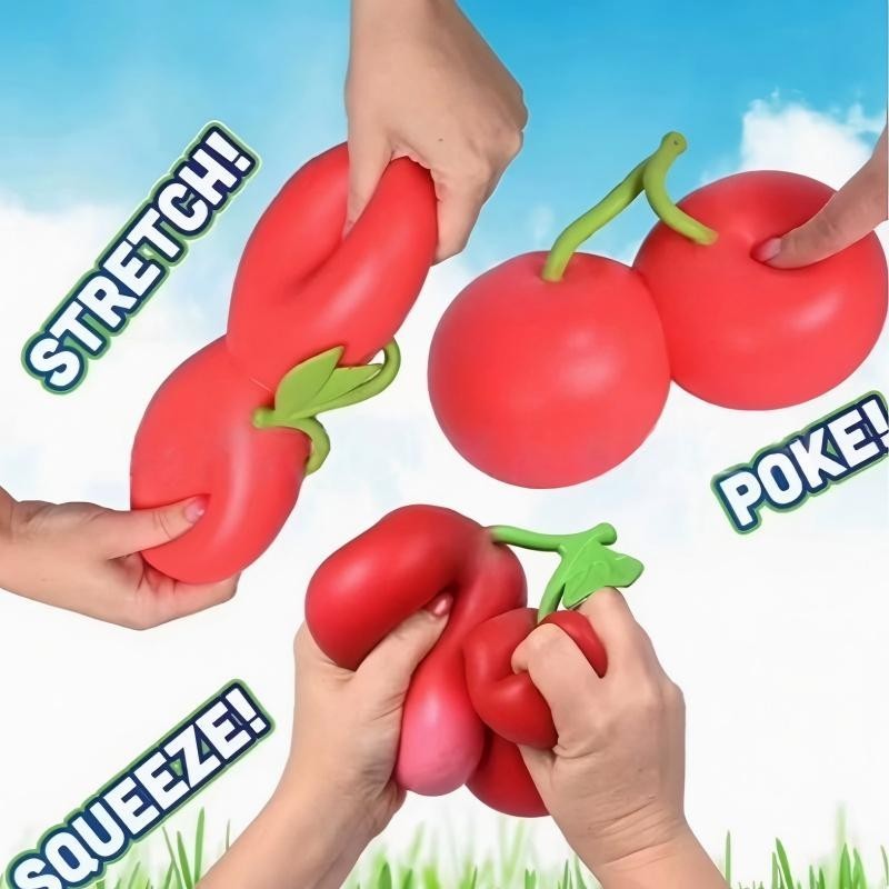 NEW Sunny Days Toymendous Cherries 5.5 in Squeezy Squishy Cherry Toy Rare Viral