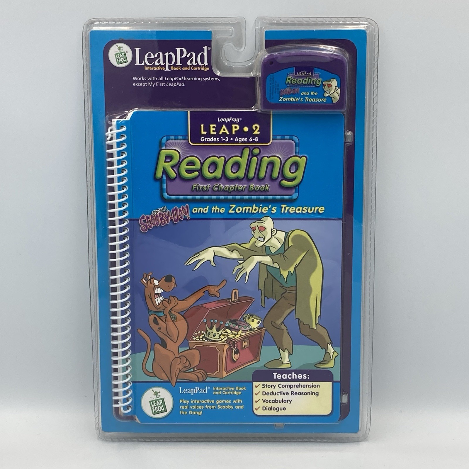 Leap Frog Leap Pad Leap 2 Scooby Doo & Zombie Treasure Book Cartridge 2001 NOS