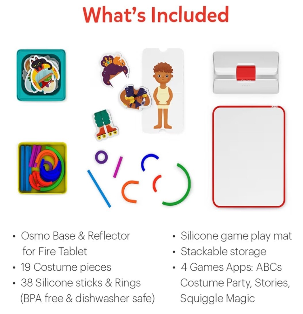 Osmo Little Genius Starter Set Ages 3-5. Plus Letters Set. For Fire Tablet. Used