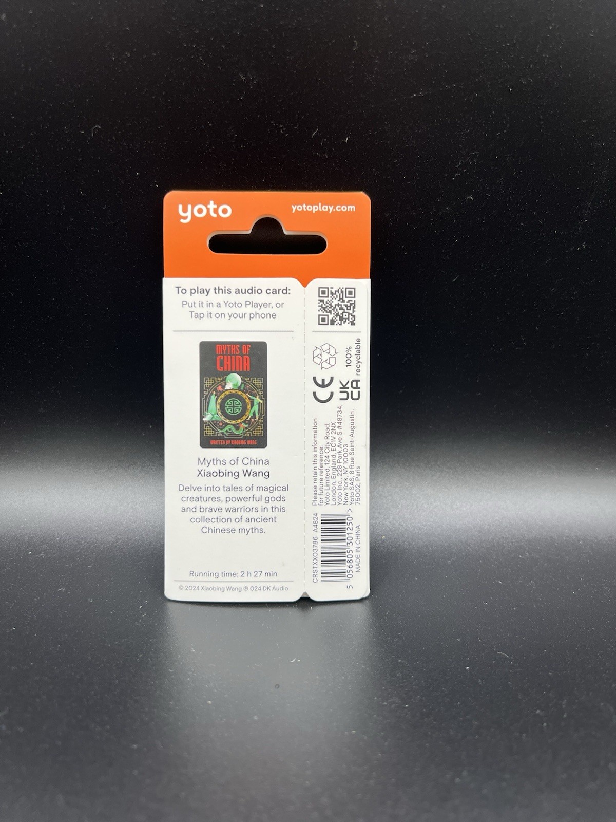 Yoto Myths Of China UK Release Audio Story Card Works In US