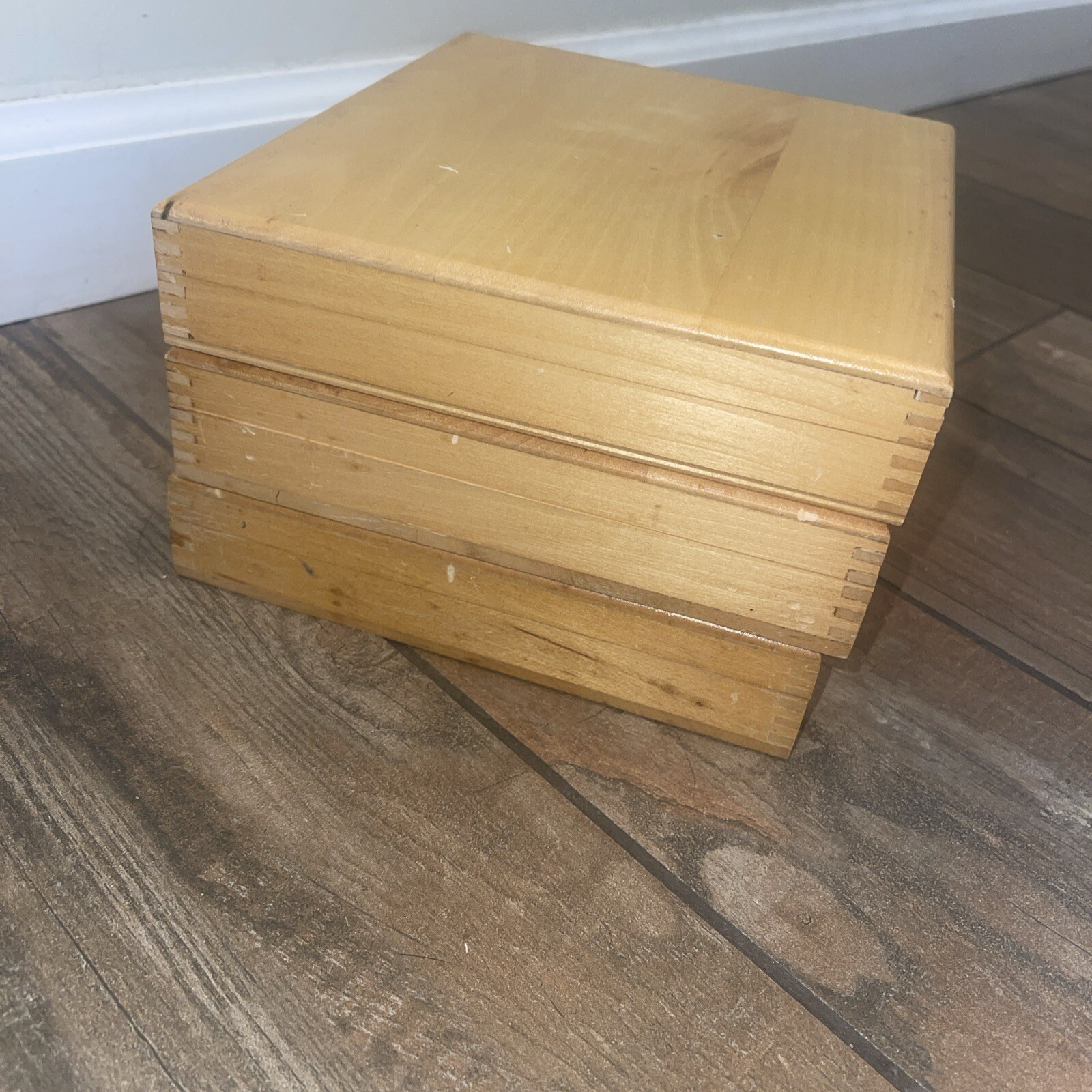 Lot Of 3 Vintage Clay-Adams Made In USA Wooden Slide Boxes A-1600 AW