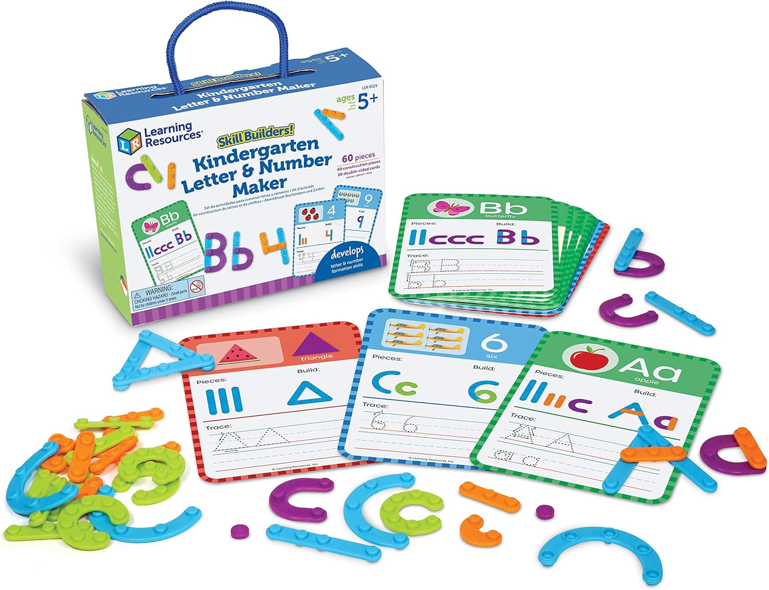 Skill Builders! Kindergarten Letter & Number Maker – 60 Pieces, Ages 6+ Kinderga