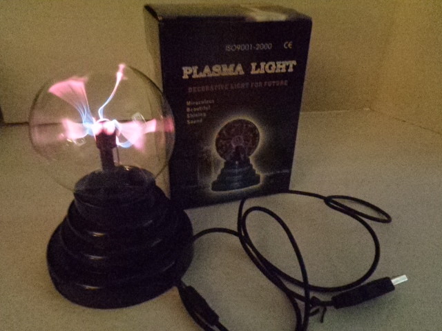 USB Plasma Light Ball, Battery Powered, In Box Working