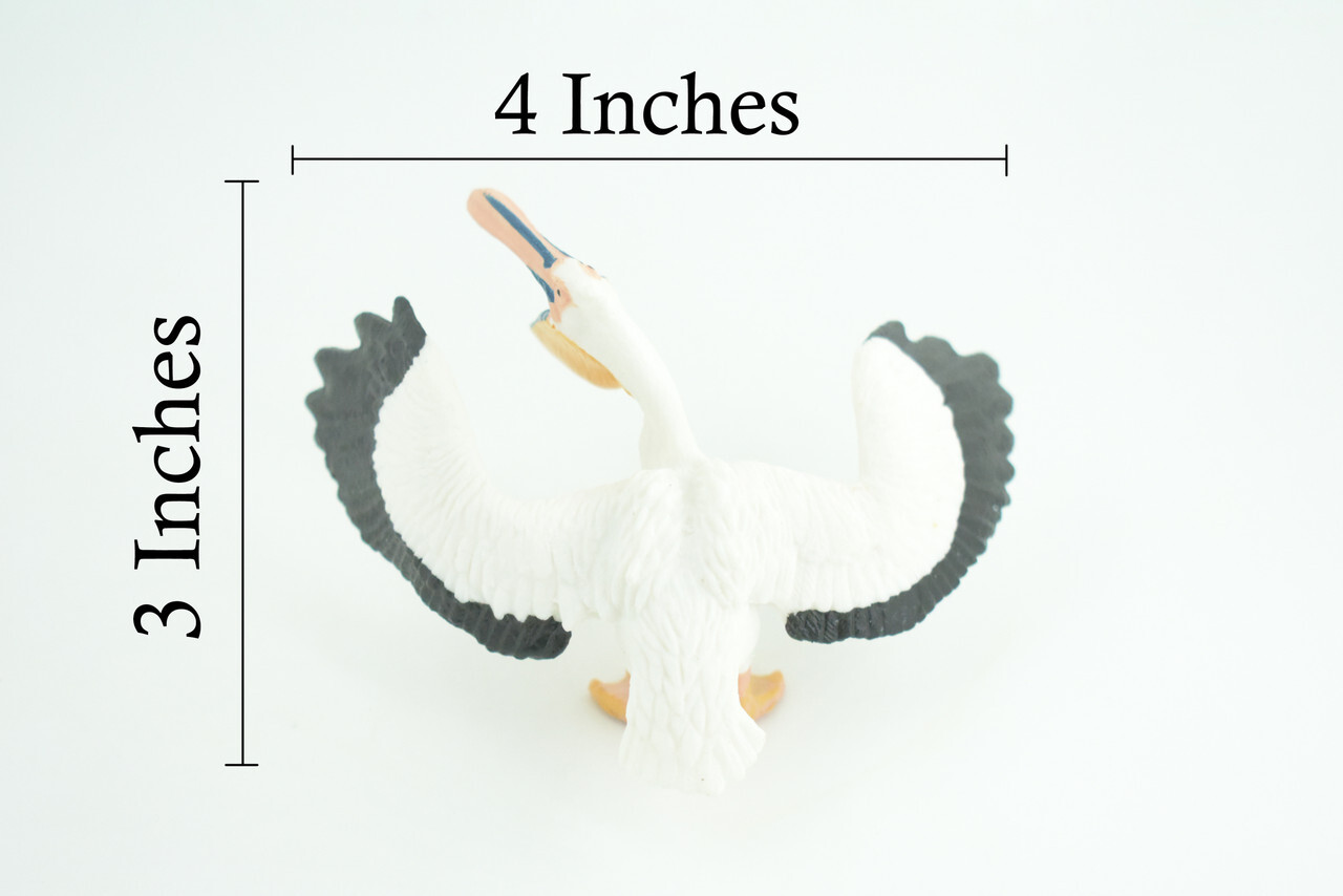 Pelican with Open Mouth Toy, Realistic Hand Painted Rubber, 4 Inches CH945 BB208