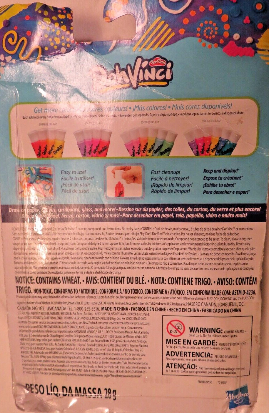 Nos Hasbro Doh Vinci Basic Set Play-Doh Drawing Compound Tool Toy Artist Set