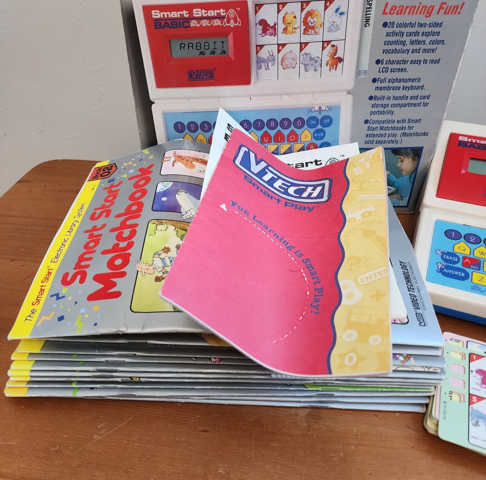 Vintage 1993 VTECH Smart Start Basic EDUCATIONAL Learning TOY + Cards & Books