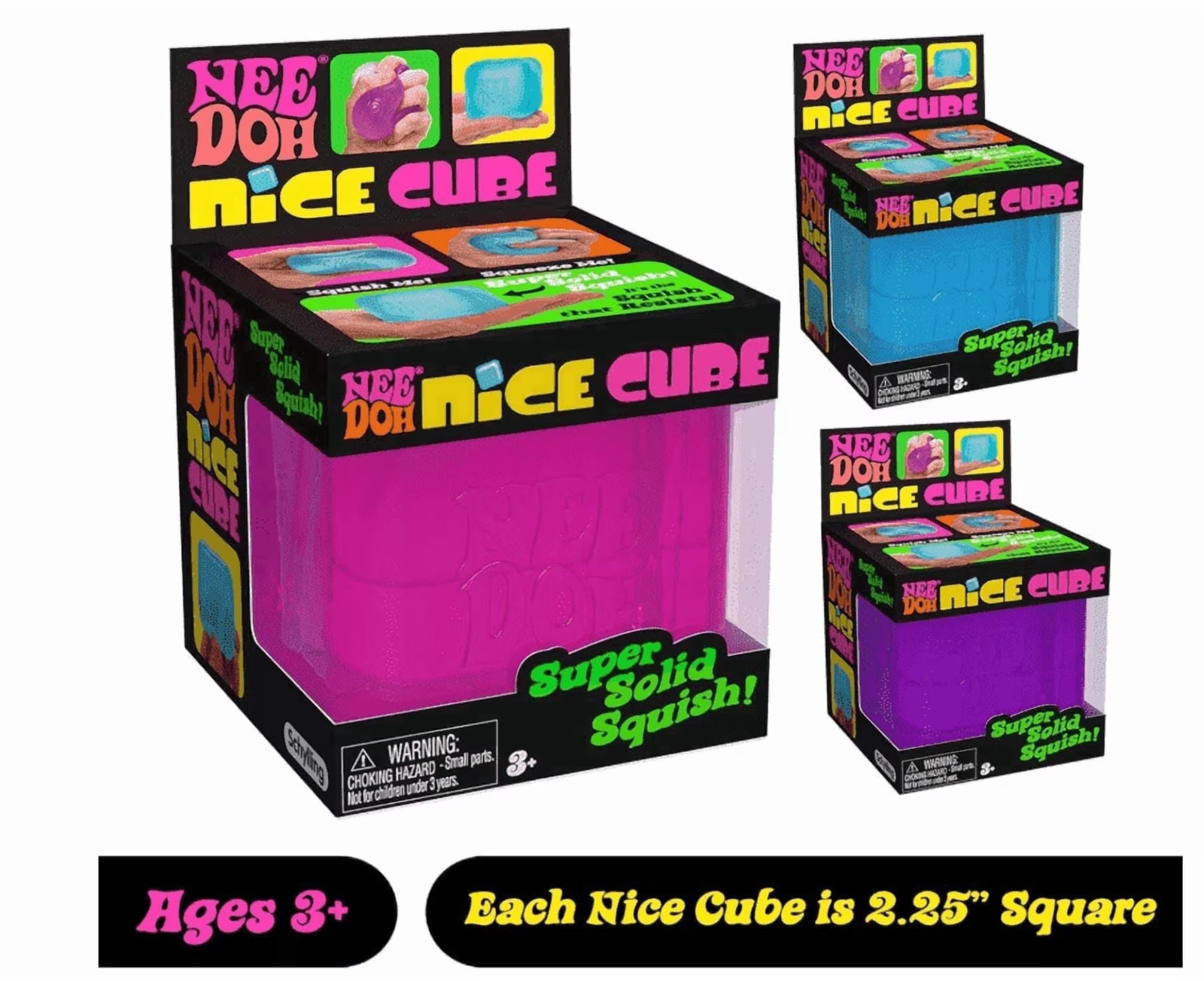 NEE-DOH NICE Satisfying Square Shaped Cube, 1 Random Color