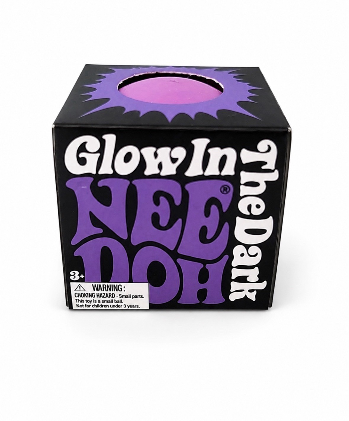Needoh Teenie Single – Sensory Squeeze Toy – Mini Glow In The Dark – Purple