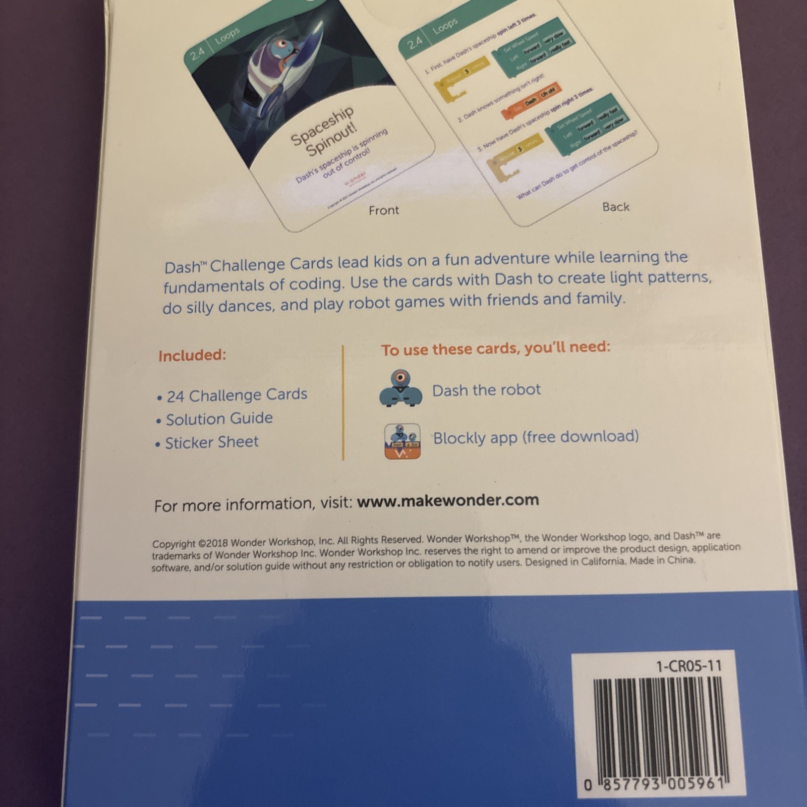 Wonder Workshop Dash Challenge Cards Set – Rare HTF Robot Accessory Dash Robot