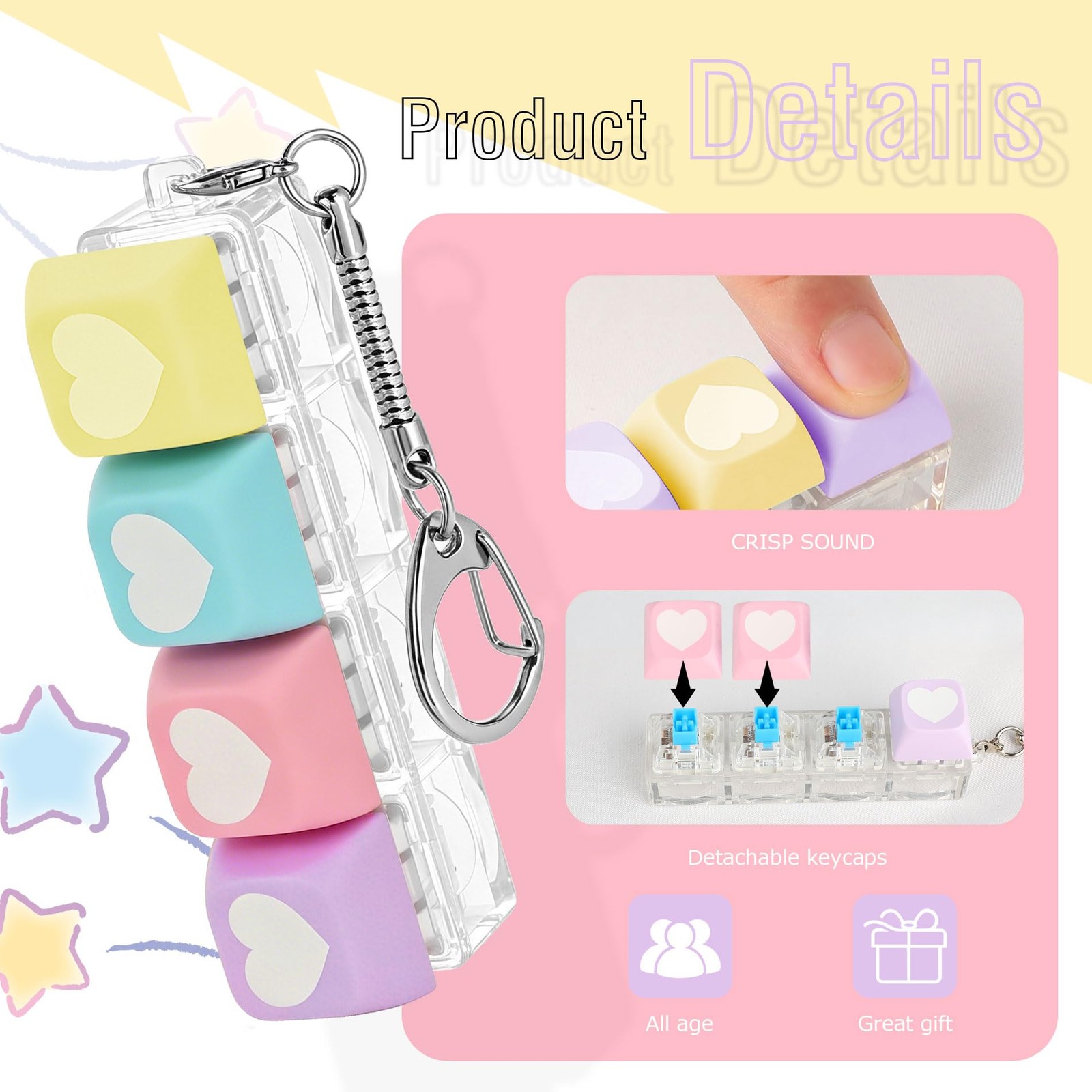 Sariiraw 6 Pcs Mini, Multicolor Pastel (Blue, Pink, Purple, Yellow-green)