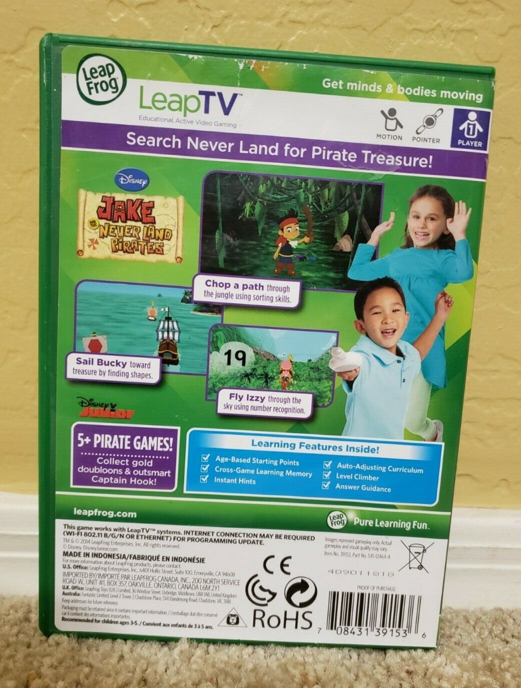 LeapFrog LeapTV Disney Jake and the Never Land Pirates  – Very Good Condition
